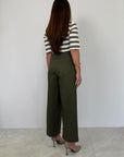 Tensione In - Pantalone in cotone con pence verde