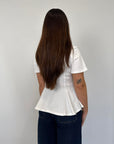 SusyMix - Maglia peplum bianca