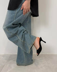 Mules in suede nere