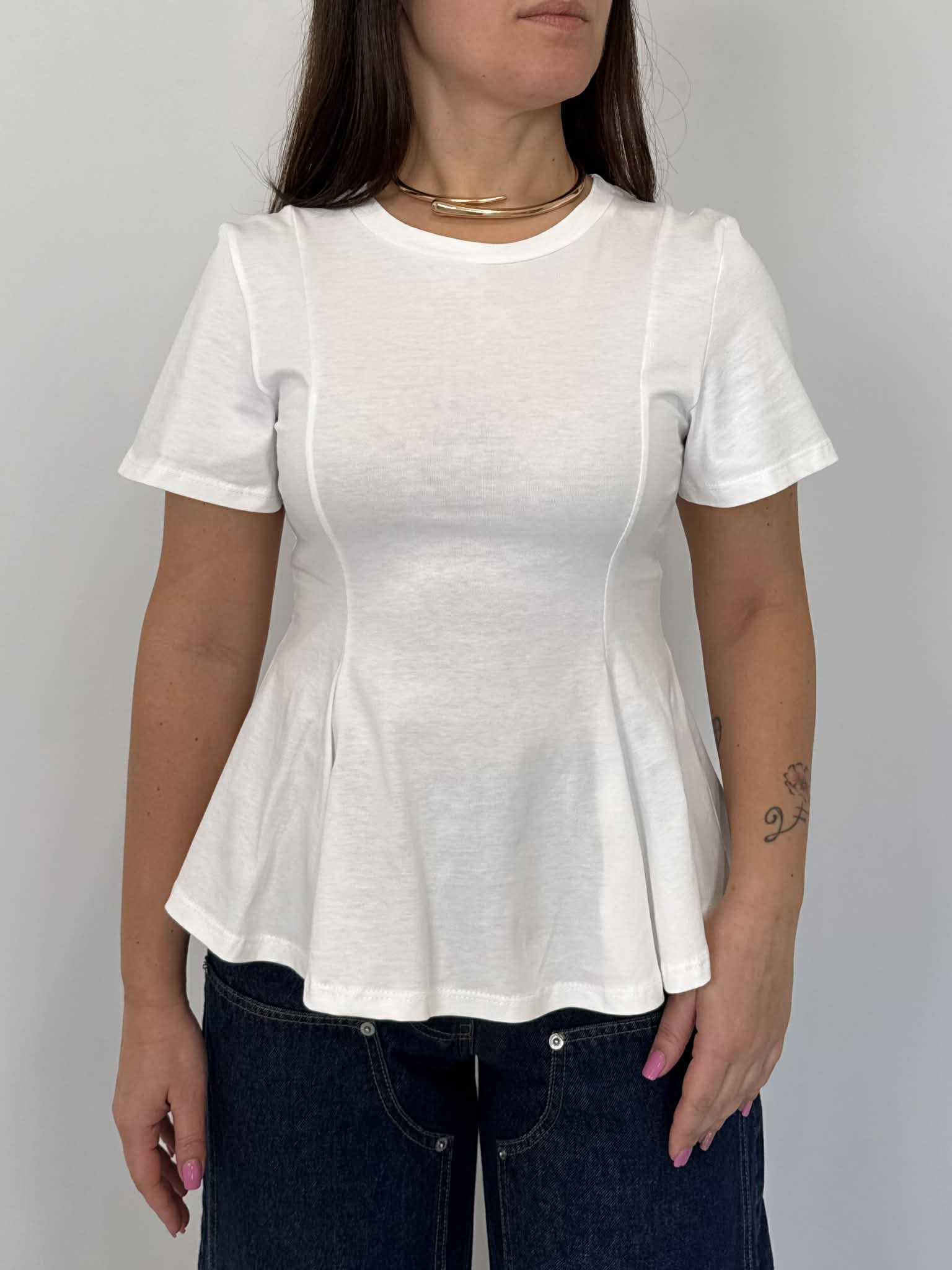 SusyMix - Maglia peplum bianca