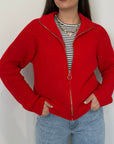 Haveone - Cardigan zip rosso