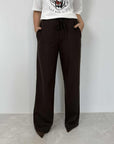 Two Way - Pantalone full length con laccio moka