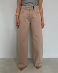 Haveone - Pantalone in cotone taglio vivo rosa