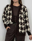 Haveone - Cardigan pied de poule moro