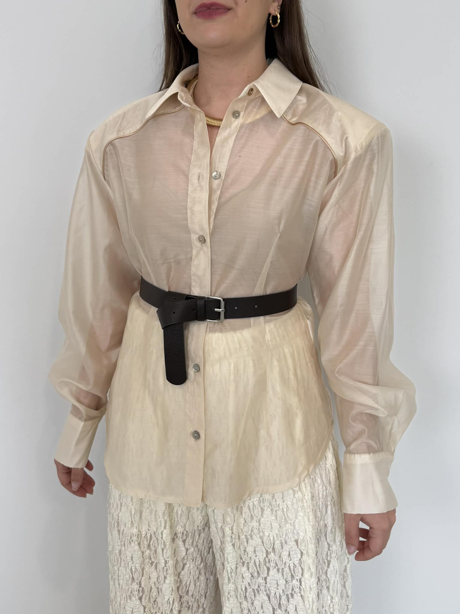Haveone - Camicia velata con spalline