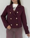 SusyMix - Cappottino con bottoni bordeaux