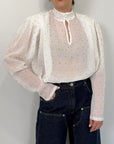 Haveone - Blusa bianca con dettagli lurex