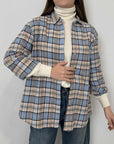 Haveone - Camicia flanella check azzurra