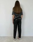 Tensione In - Pantalone similpelle sigaretta nero