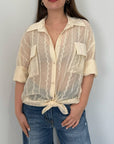 SusyMix - Camicia retrò con trinetta
