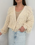 Haveone - Cardigan frange panna