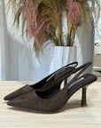 Decollettè in suede testa di moro