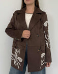 SusyMix - Giacca doppiopetto suede moro