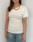 Haveone - T-shirt monospalla bianco