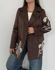 SusyMix - Giacca doppiopetto suede moro