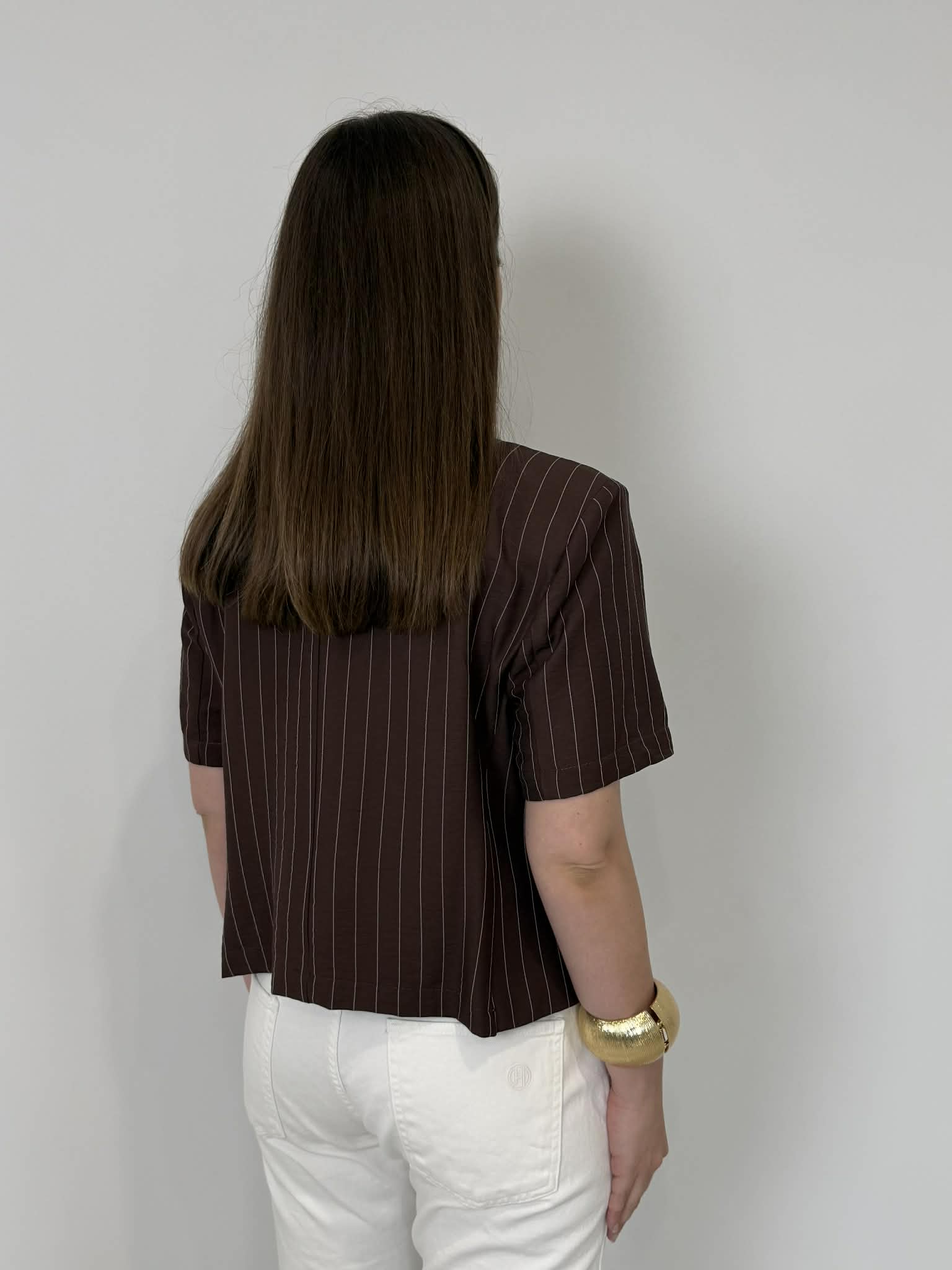 Haveone - Giacca Lady gessata moro