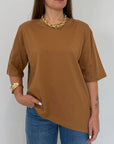Dixie - Maglia asimmetrica tabacco