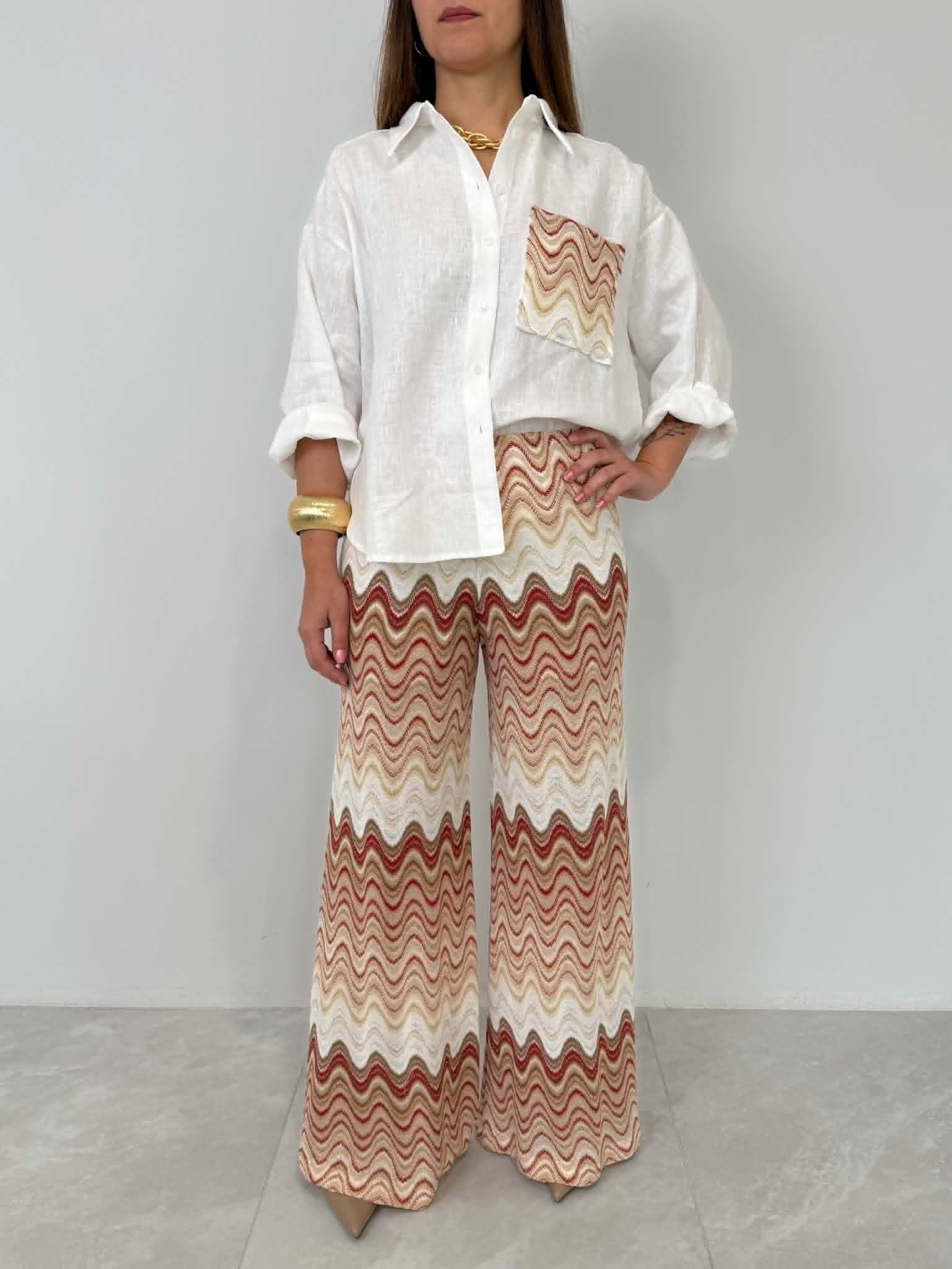 Tensione In - Pantalone fantasia onde