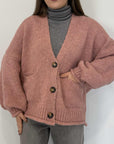 Haveone - Cardigan bottoni rosa