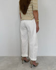 SusyMix - Pantalone con stellina in cotone bianco