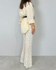 Haveone - Pantalone flare in pizzo