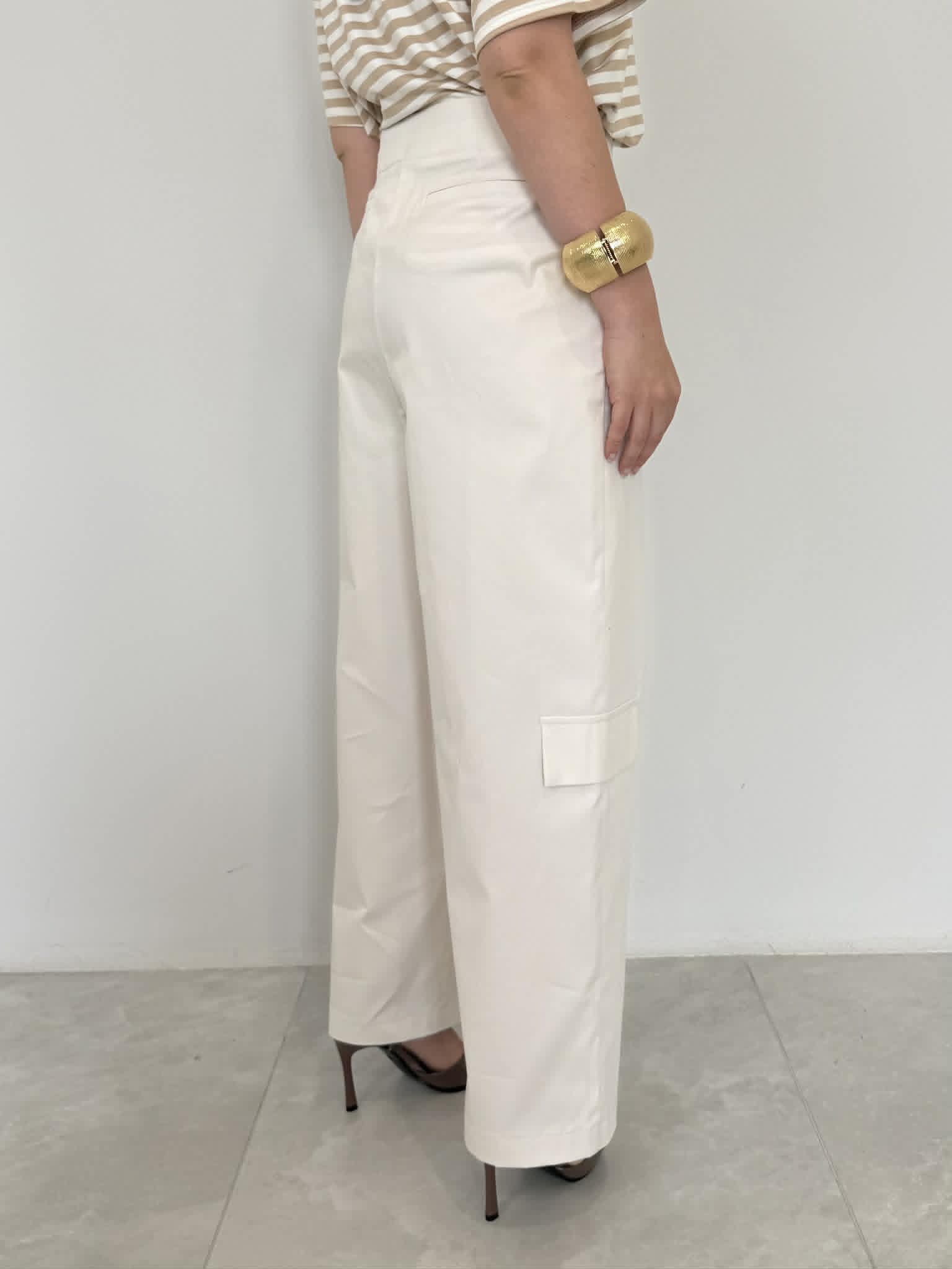 Tensione In - Pantalone tasca bassa bianco