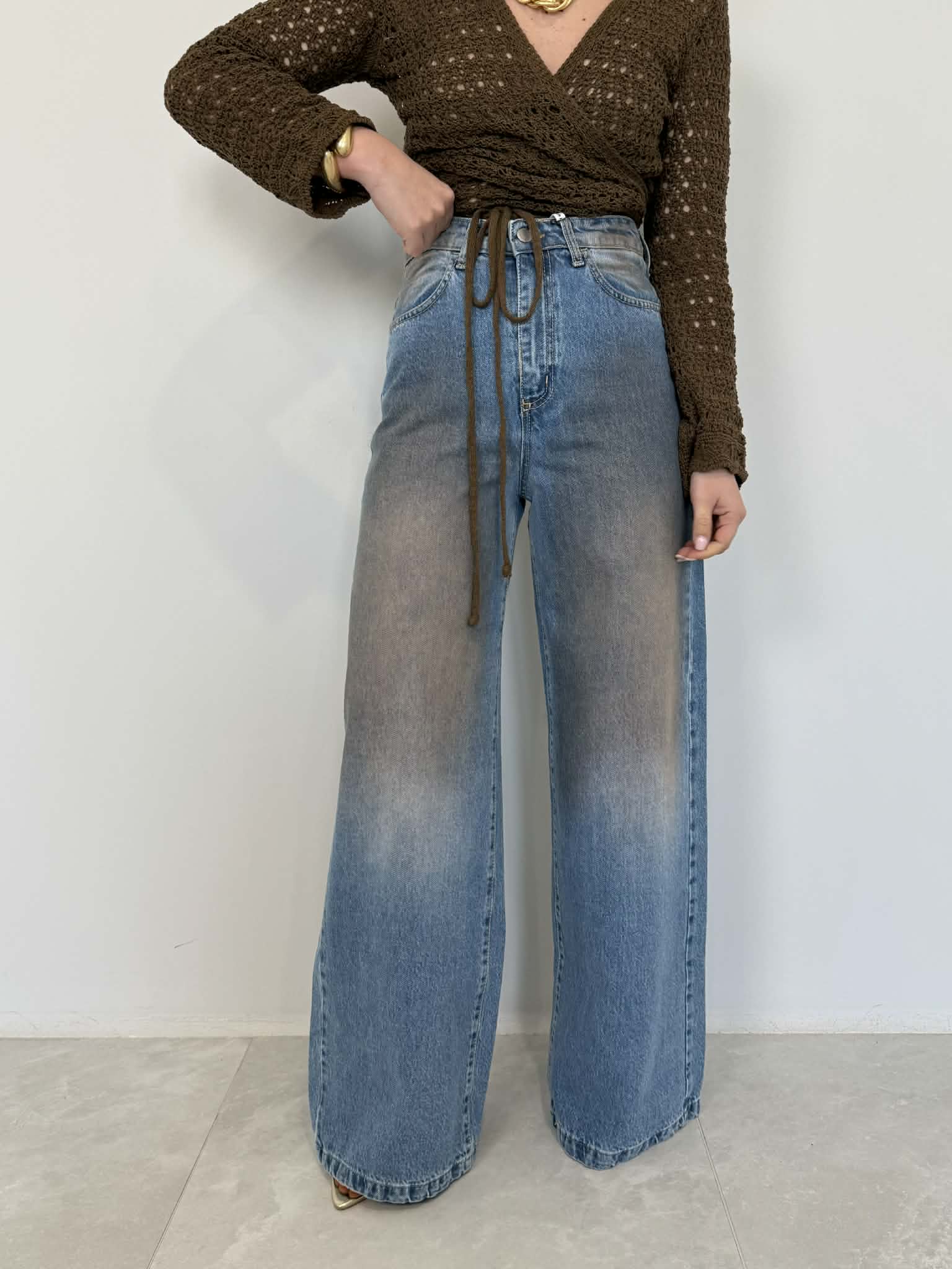 SusyMix - Jeans palazzo invecchiato