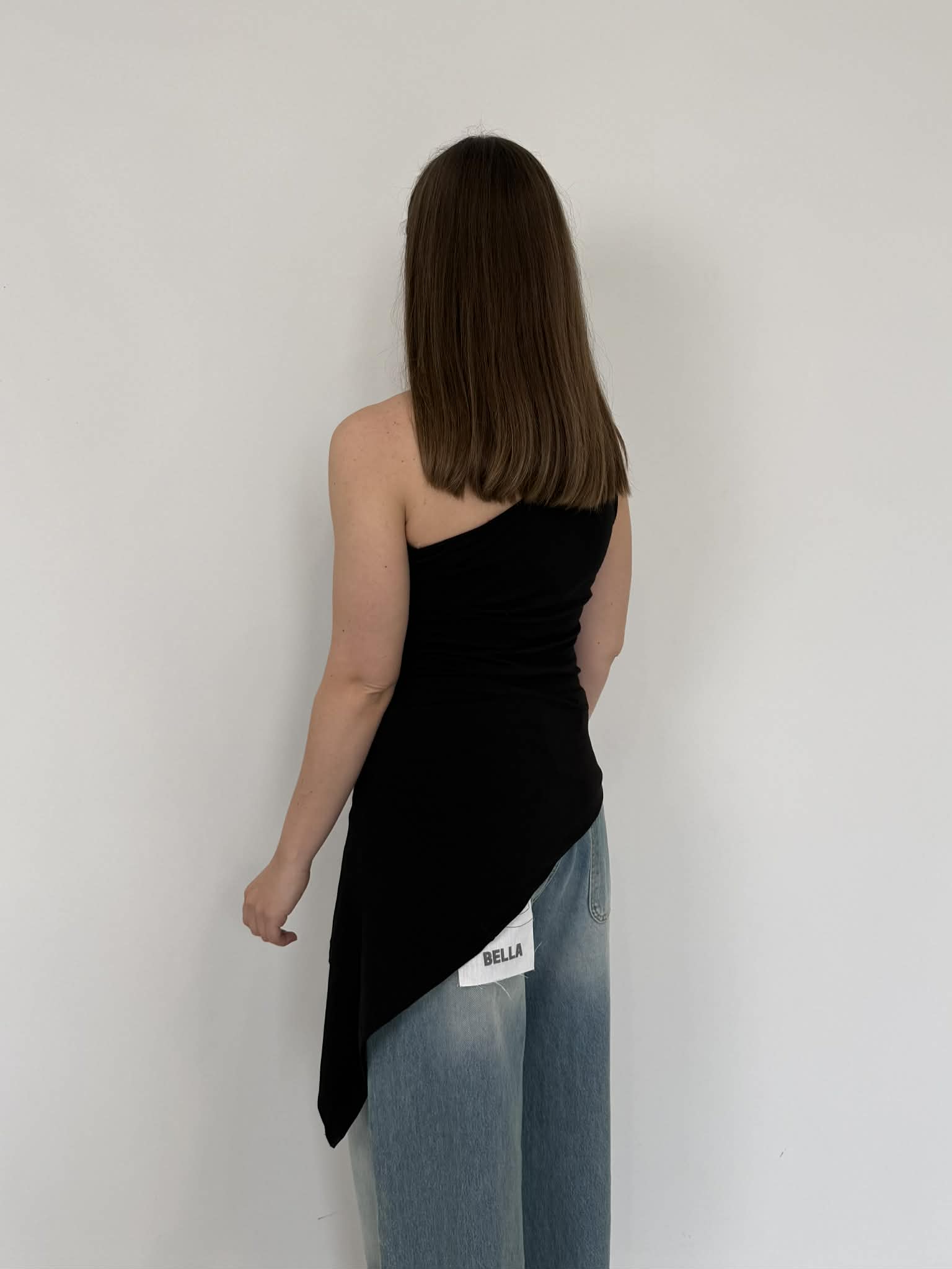 Haveone - Top asimmetrico nero