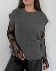 Haveone - Gilet con fiocchi grigio