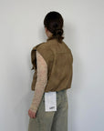 Haveone - Gilet in dainetto cerato beige