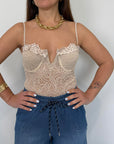 SusyMix - Body in pizzo beige