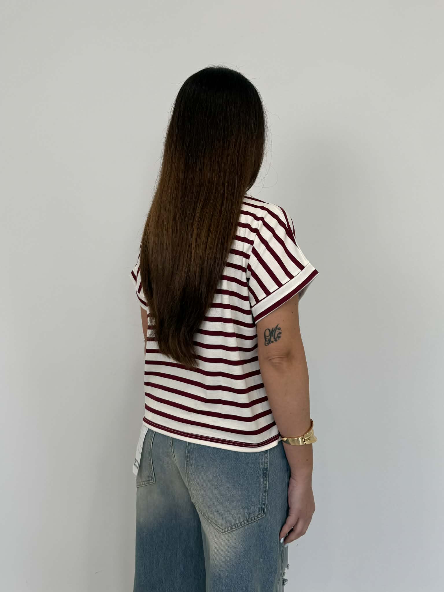SusyMix - T-shirt righe bordeaux