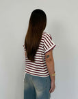 SusyMix - T-shirt righe bordeaux