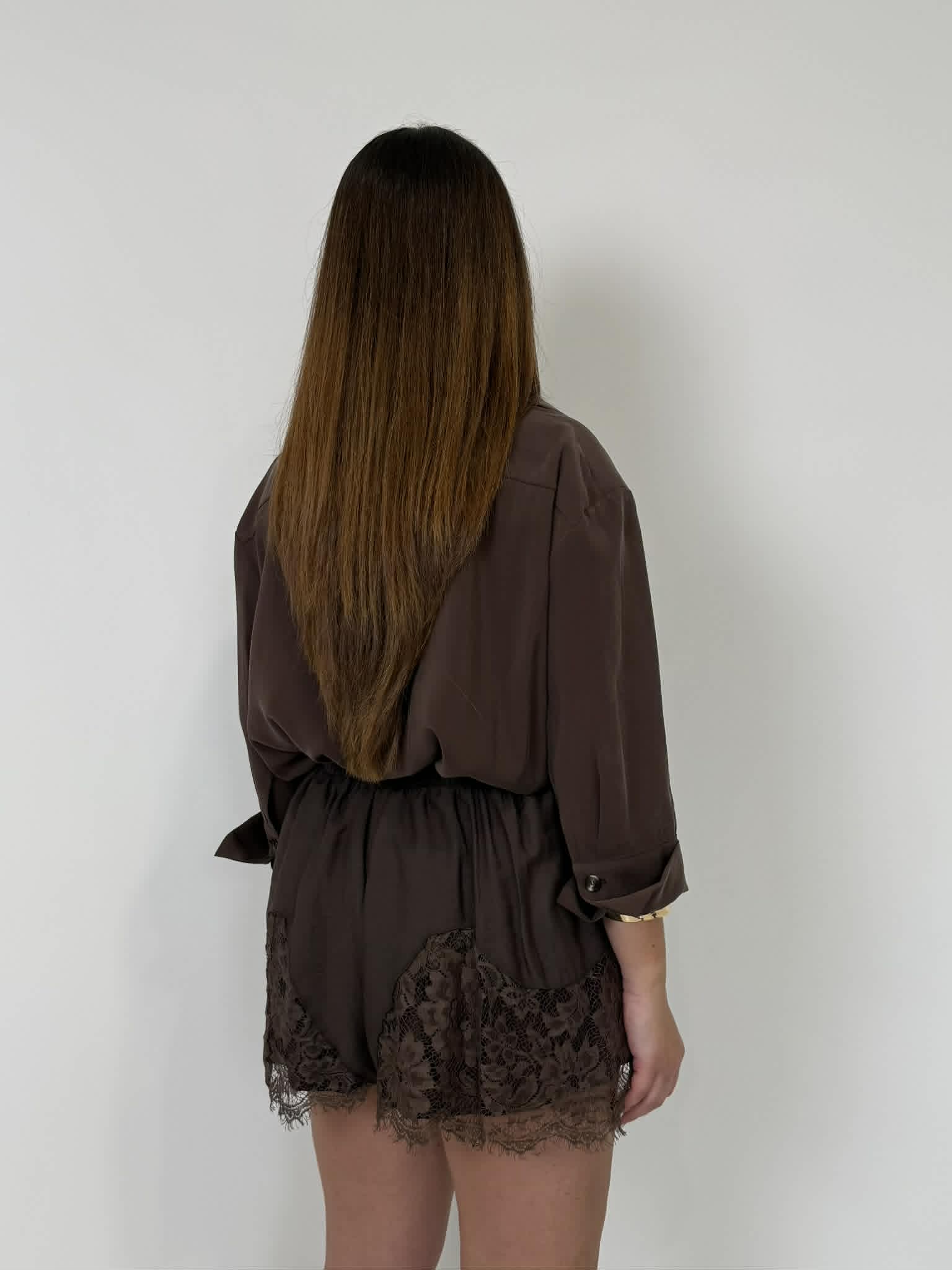 Haveone - Short lingerie con pizzo moro