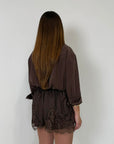 Haveone - Short lingerie con pizzo moro