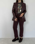Please - Jeans sigaretta stonewash bordeaux