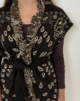 Tensione In - Gilet bandana con frange moro