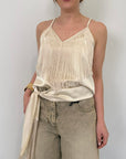 Haveone - Top in raso con frange