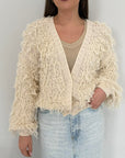 Haveone - Cardigan frange panna