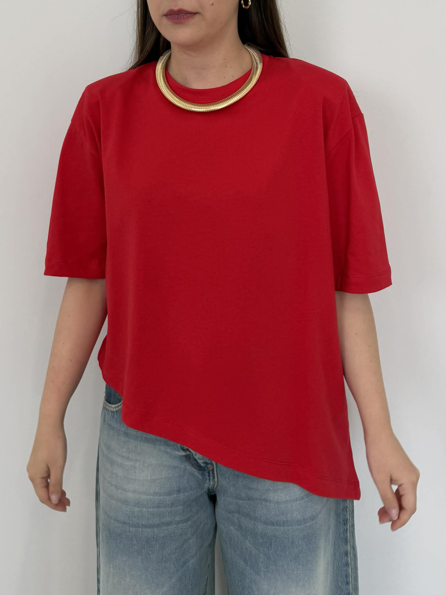 Dixie - Maglia asimmetrica rossa