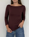 Tensione In - Maglia con scollo schiena borgogna