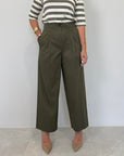 Tensione In - Pantalone in cotone con pence verde
