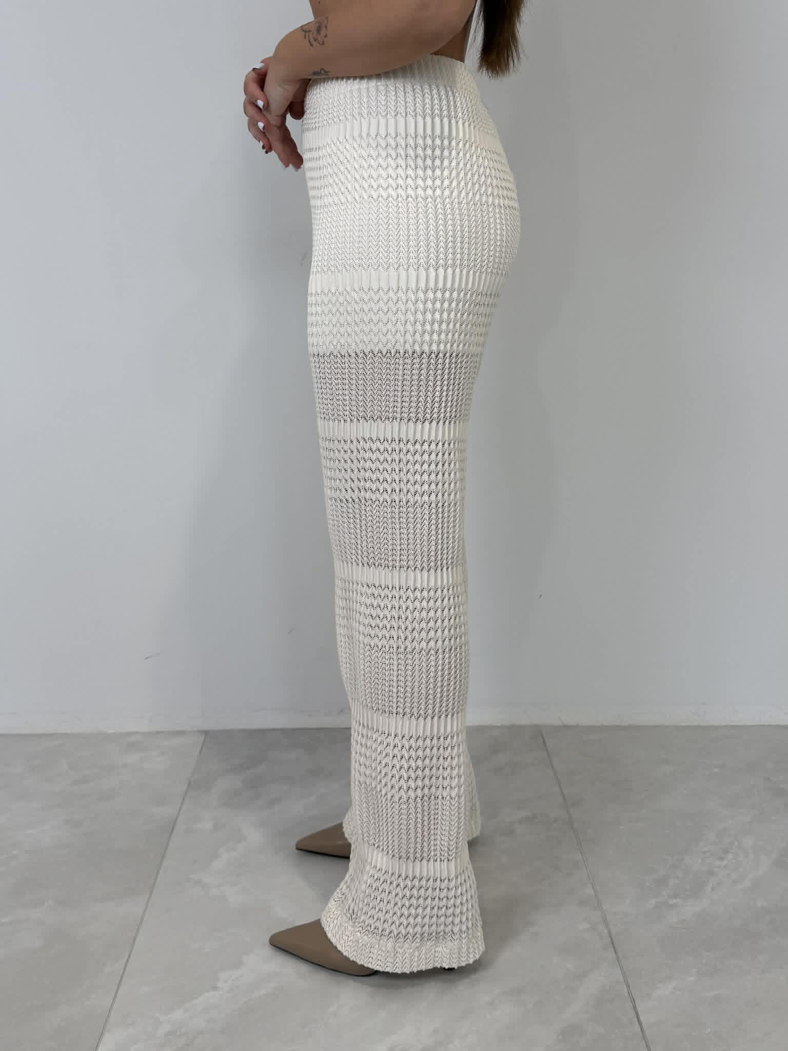 Haveone - Pantalone tessuto goffrato