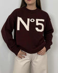 Tensione In - Maglioncino n.5 bordeaux/panna