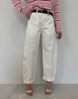 SusyMix - Pantalone con stellina in cotone bianco