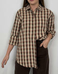 Haveone - Camicia flanella check moro beige