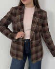 Tensione In - Giacca cappotto check moro/magenta