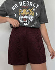 SusyMix - Short in macramè bordeaux